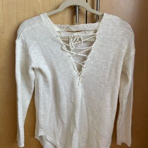 White knit sweater